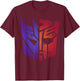 Transformers Decepticon Autobot Distressed Split Logo T-Shirt - T-Shirt | Maroon