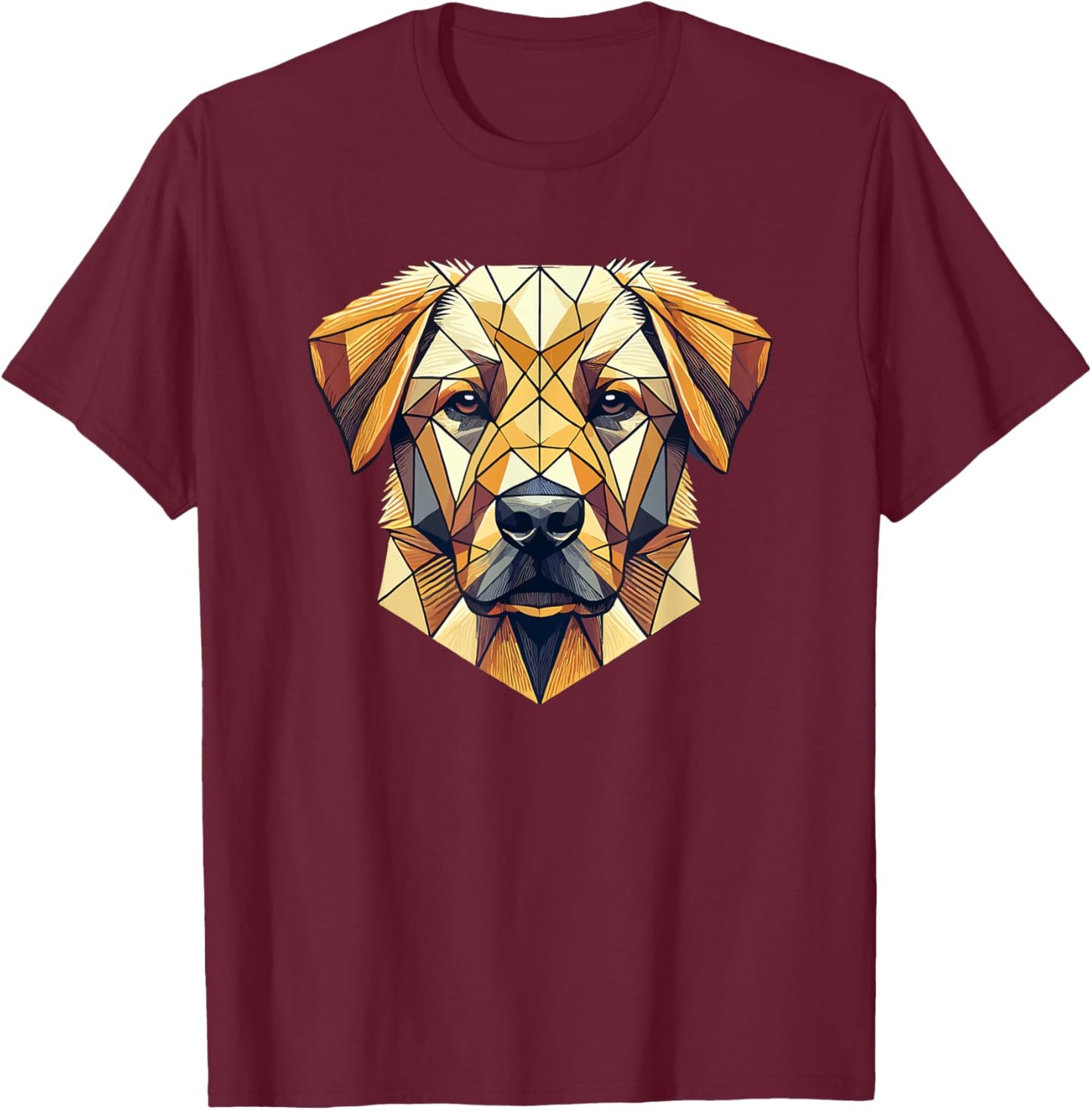 Geometric Line Art Labrador Retriever Lab Dog Labradors Men Women Kids T-Shirt - T-Shirt | Maroon