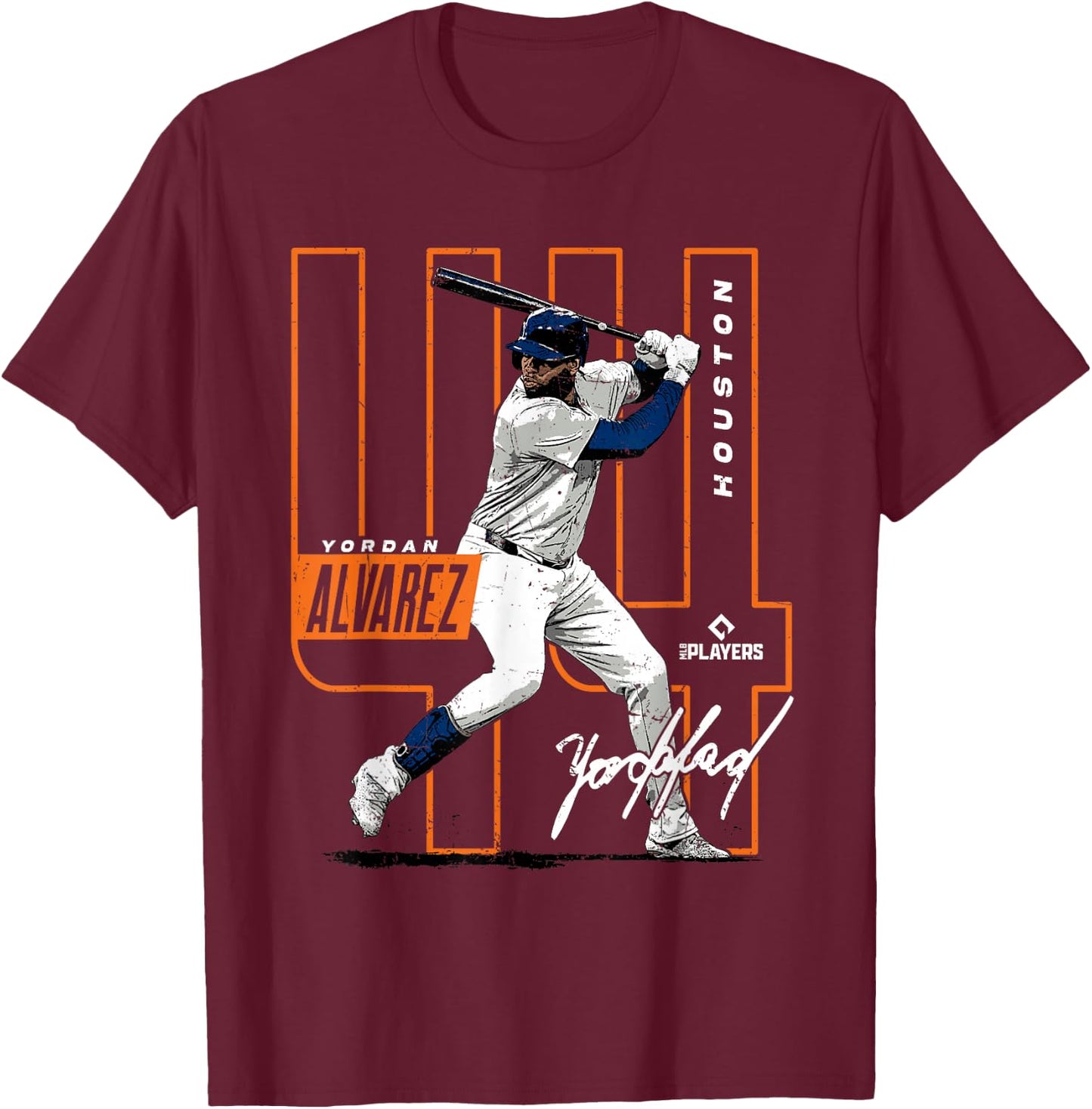 Yordan Alvarez | Houston Baseball MLB Players | MLBALV4049-S T-Shirt - T-Shirt | Maroon