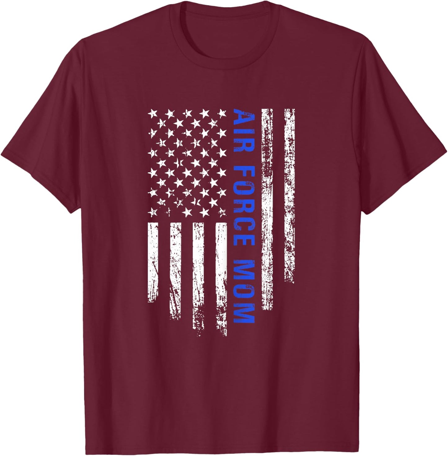 Air Force Mom Patriotic American Flag T-Shirt - T-Shirt | Maroon