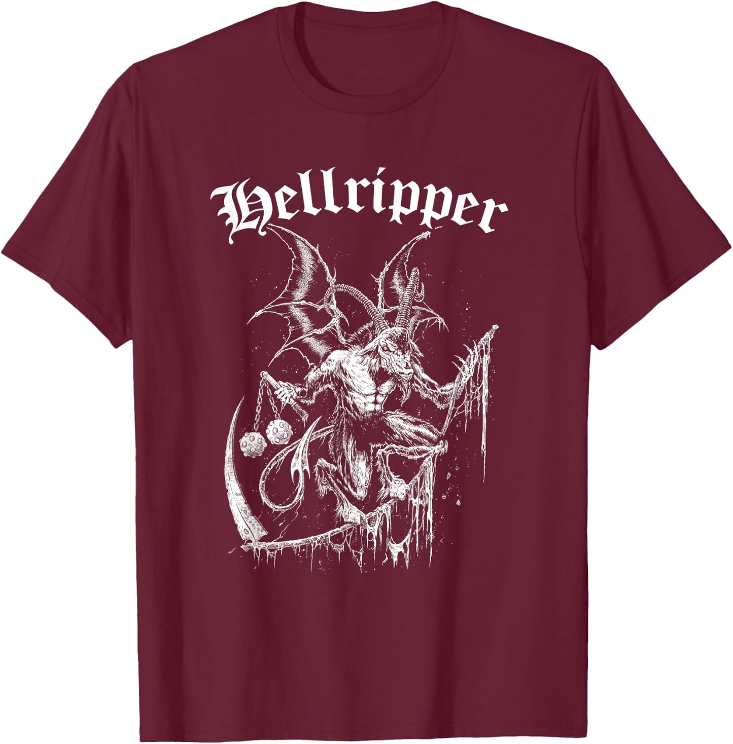 Hellripper - Riddick Reaper T-Shirt - T-Shirt | Maroon
