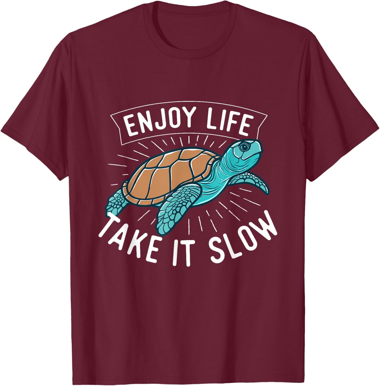 Enjoy Life Take It Slow Bald Head Island - Sea Turtle Lover T-Shirt - T-Shirt | Maroon