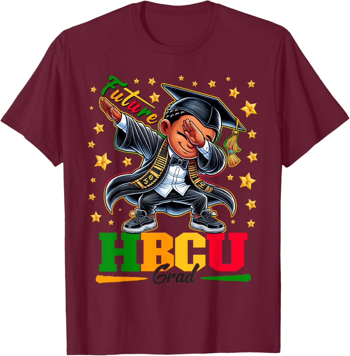 Future HBCU Grad Dabbing Kid Graduation for boys Kids T-Shirt - T-Shirt | Maroon