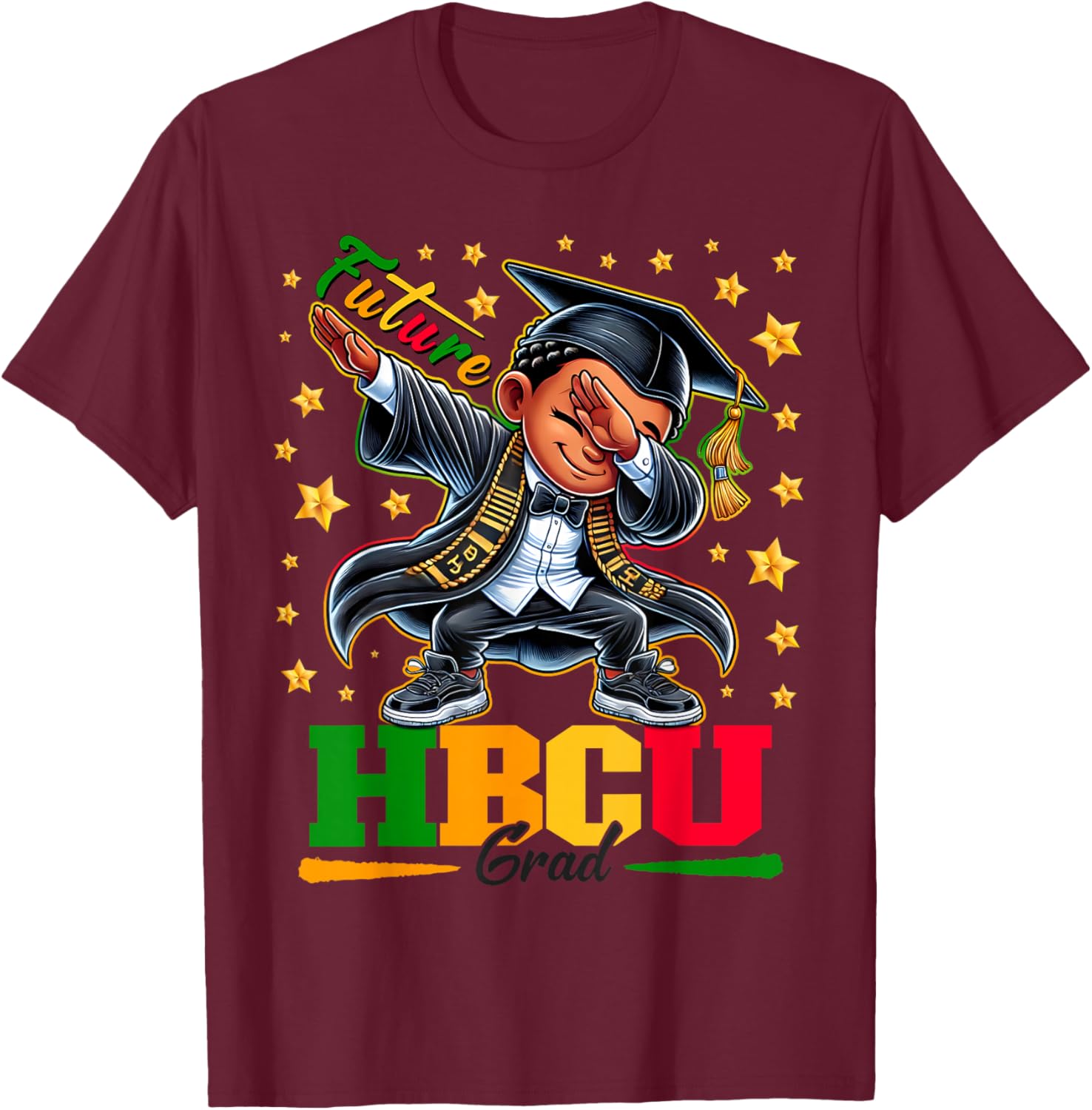 Future HBCU Grad Dabbing Kid Graduation for boys Kids T-Shirt - T-Shirt | Maroon