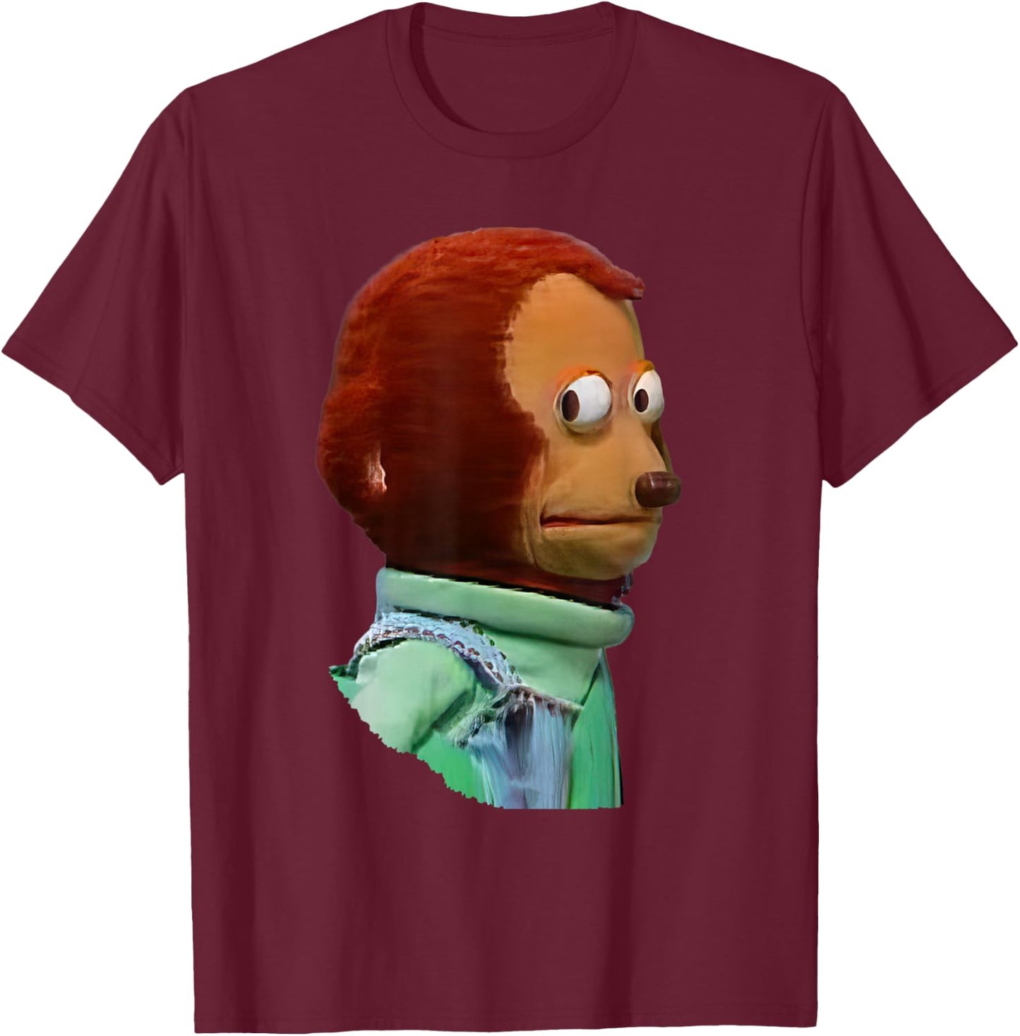 Pedro the Monkey Meme - Iconic Side-Eye Expression T-Shirt - T-Shirt | Maroon