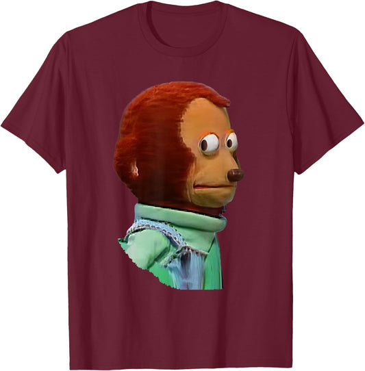 Pedro the Monkey Meme - Iconic Side-Eye Expression T-Shirt - T-Shirt | Maroon
