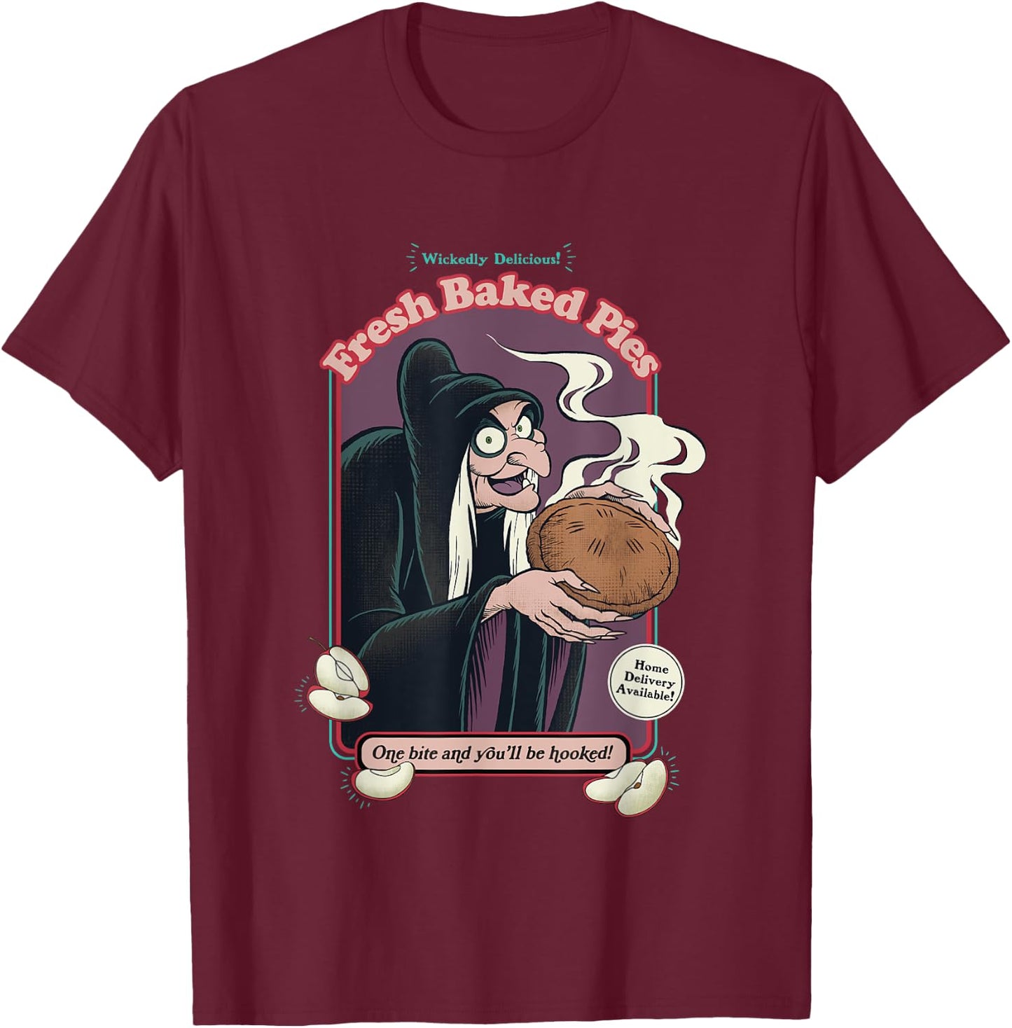Disney Villains Evil Queen One Bite And You'll Be Hooked! T-Shirt - T-Shirt | Maroon