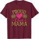 Cheerleading Proud Supportive Mama Proud Cheer Mama Black Small Classic Fit Short Sleeve T-Shirt - T-Shirt | Maroon