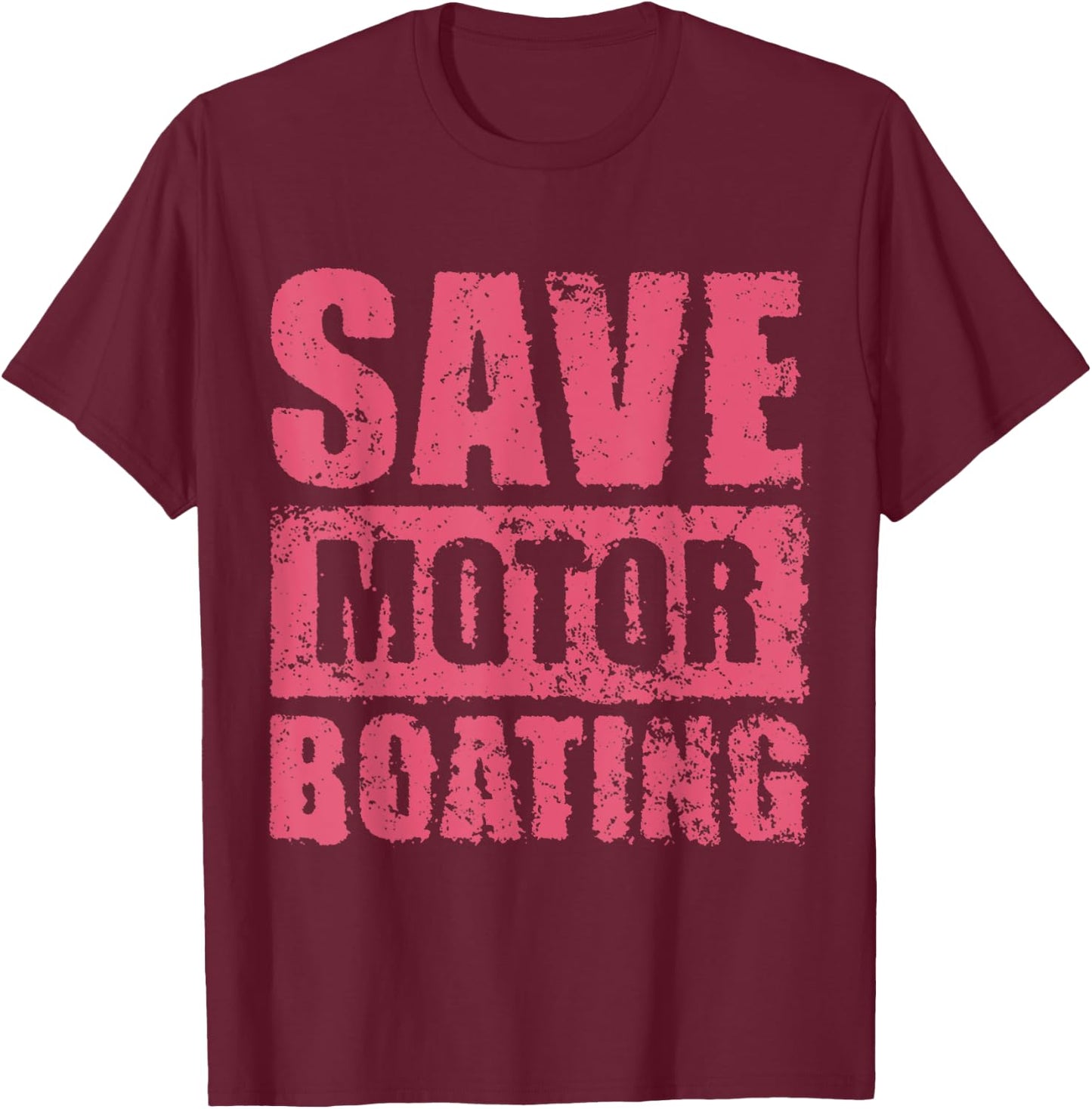 Save Motor Boating - Breast Cancer Awareness T-Shirt - T-Shirt | Maroon