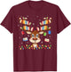 Christmas Librarian Reindeer Matching Family Book Lover Xmas T-Shirt - T-Shirt | Maroon