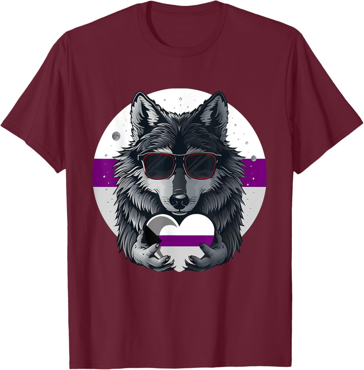 Demisexual Pride Flag Wolf Demisexuality Demisexual Flag T-Shirt - T-Shirt | Maroon