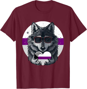 Demisexual Pride Flag Wolf Demisexuality Demisexual Flag T-Shirt - T-Shirt | Maroon