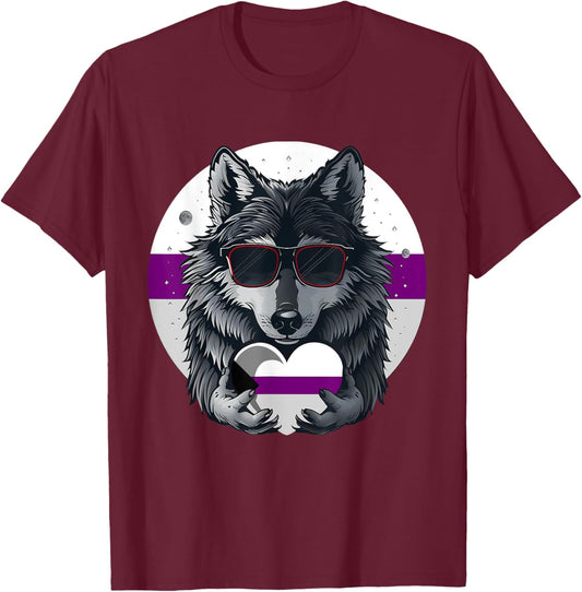 Demisexual Pride Flag Wolf Demisexuality Demisexual Flag T-Shirt - T-Shirt | Maroon