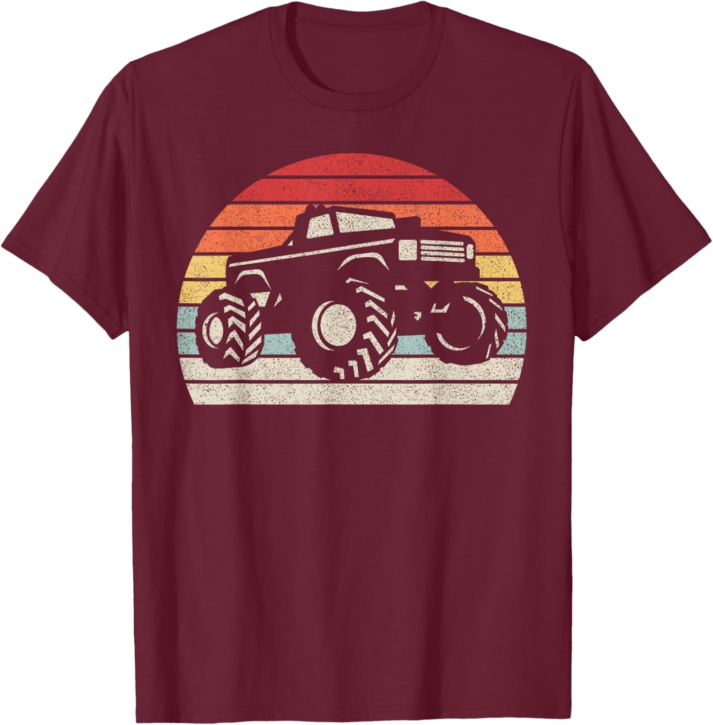 Retro Vintage Monster Truck T-Shirt - T-Shirt | Maroon