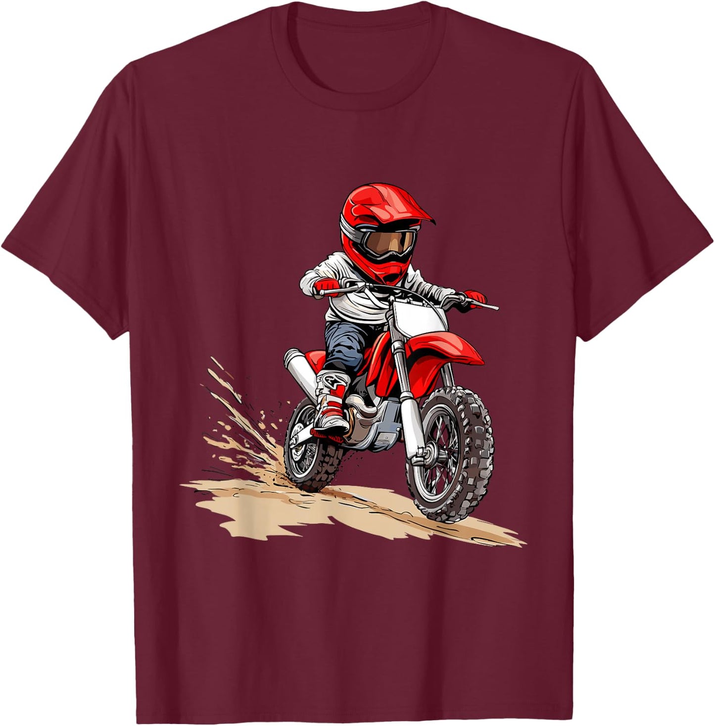 Kids Dirt Bike T-Shirt - T-Shirt | Maroon