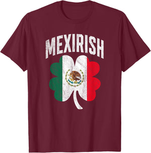 Irish Mexican Flag Shamrock Proud Mexirish St Patricks Day T-Shirt - T-Shirt | Maroon