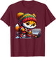 Cute Fox Playing Ice Hockey Skating Winter Sports Player T-Shirt - T-Shirt | Maroon