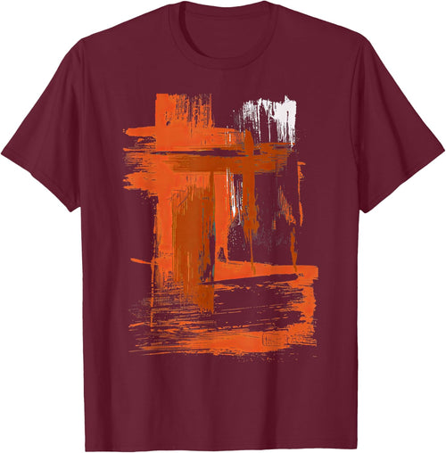 Orange And Black Brushstroke Art