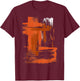 Orange And Black Brushstroke Art T-Shirt - T-Shirt | Maroon