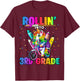 3rd Grade Unicorn Back to School First Day of School Girls T-Shirt - T-Shirt | Maroon