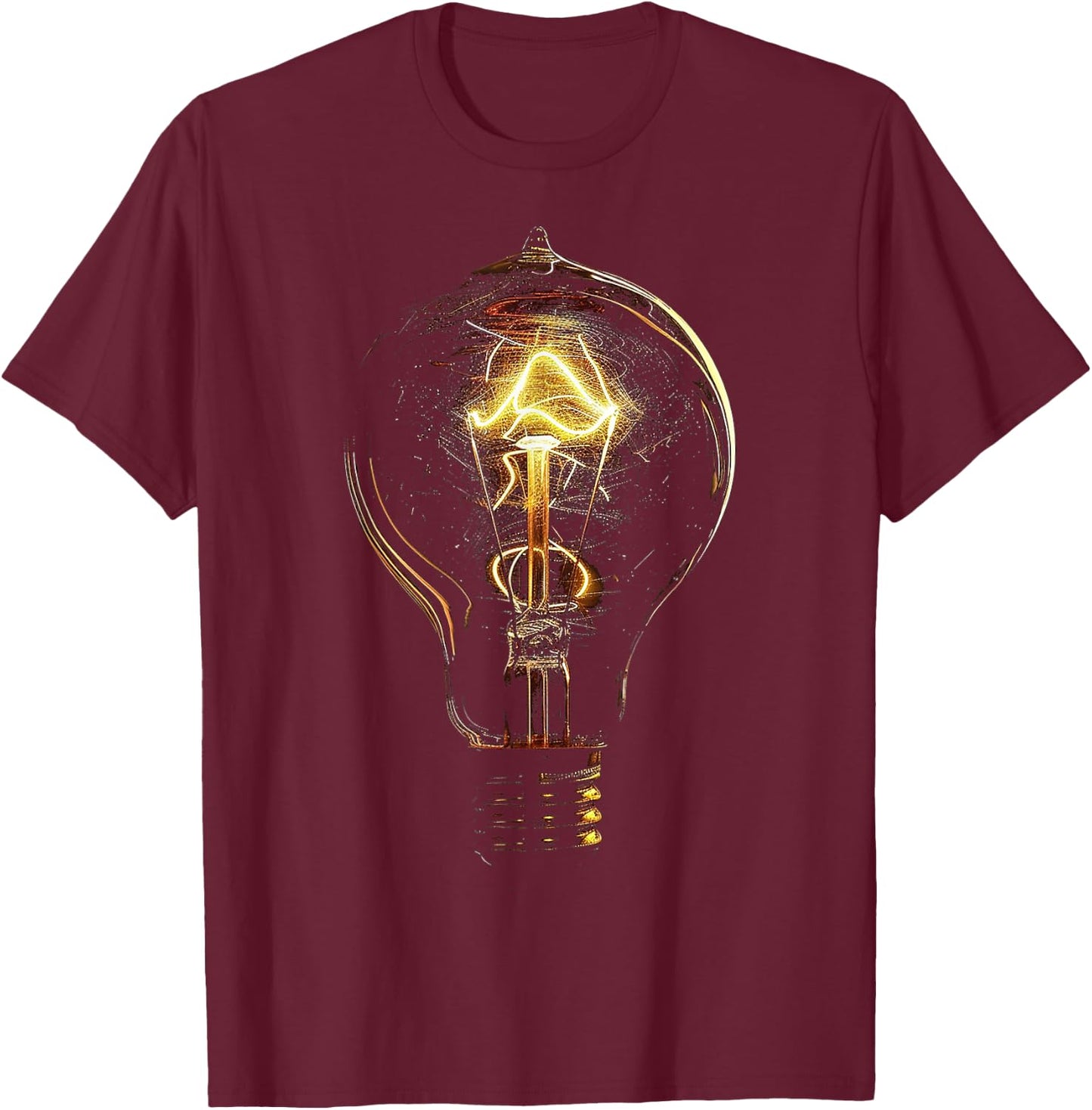 Light Bulb Motif Art Art Light Bulb T-Shirt - T-Shirt | Maroon