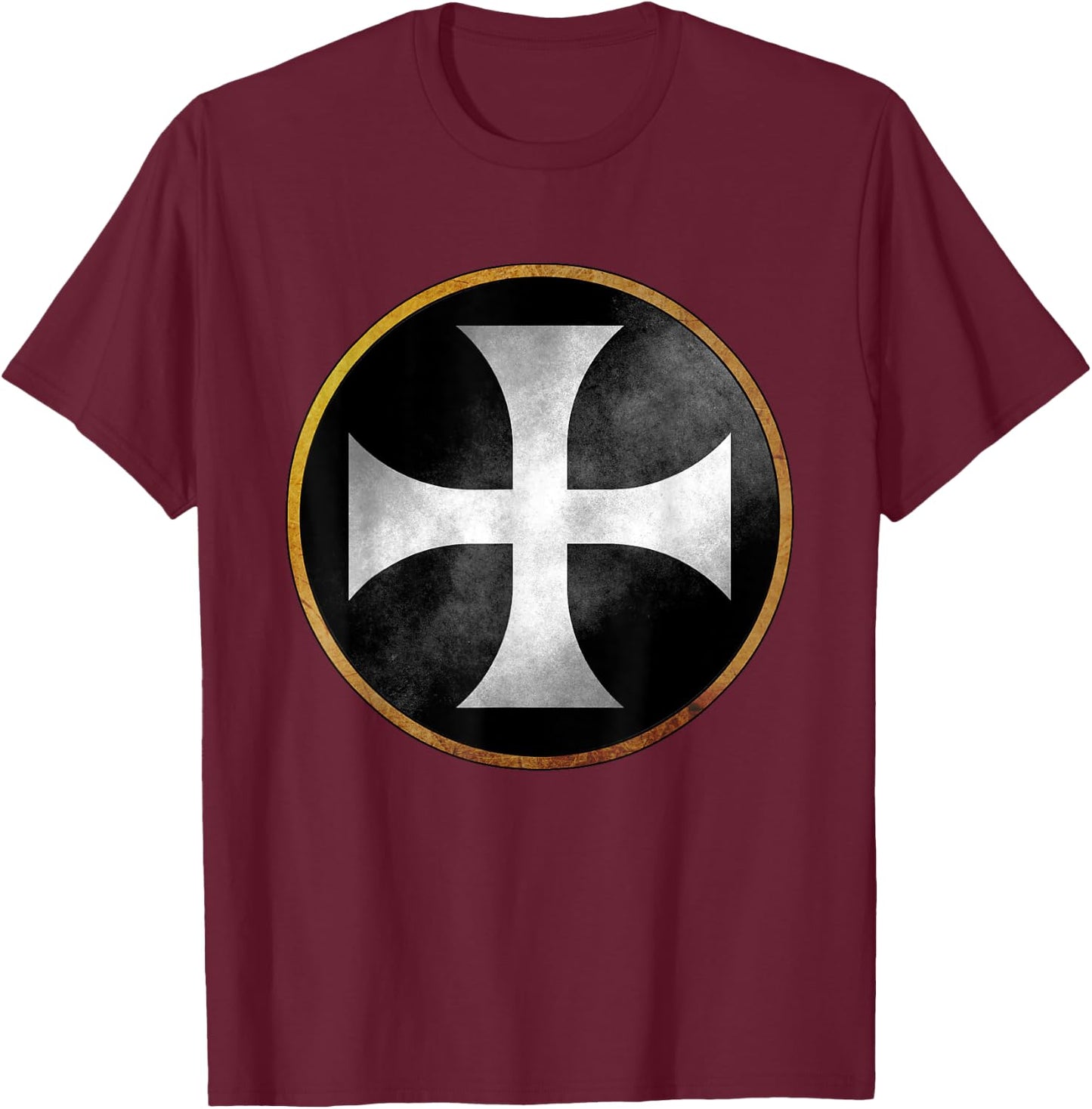 Knights Templar Cross T-Shirt - T-Shirt | Maroon