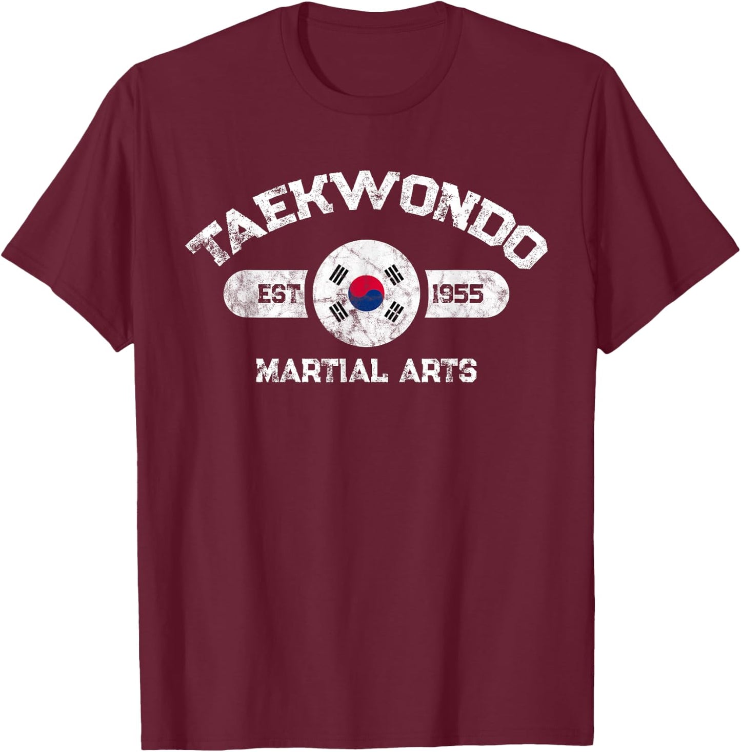 Taekwondo Established 1955 Tae Kwon Do Gift Martial Arts T-Shirt - T-Shirt | Maroon