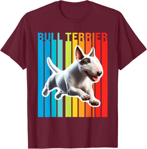 Colorful Bull Terrier T-Shirt - T-Shirt | Maroon