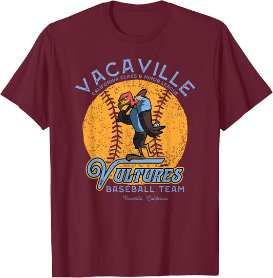 Vintage Vacaville Vultures Retro Minor League Baseball Team T-Shirt - T-Shirt | Maroon