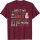 Hot Flash Funny Ugly Christmas Sweater Women Menopause T-Shirt - T-Shirt | Maroon