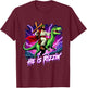 Retro Jesus Christian He Is Rizzin' Riding T-Rex Dinosaur T-Shirt - T-Shirt | Maroon