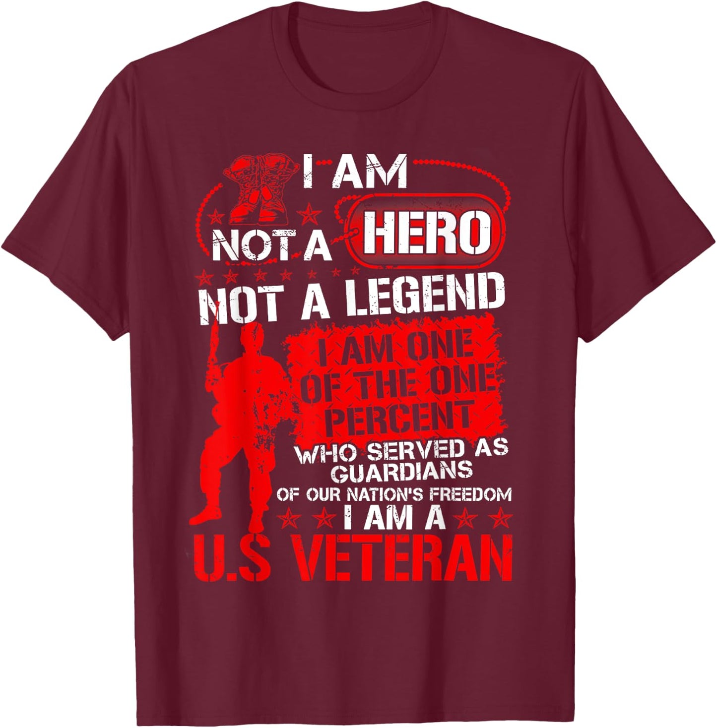 I Am Not A Hero Not A Legend I Am One Of The One Percent T-Shirt - T-Shirt | Maroon