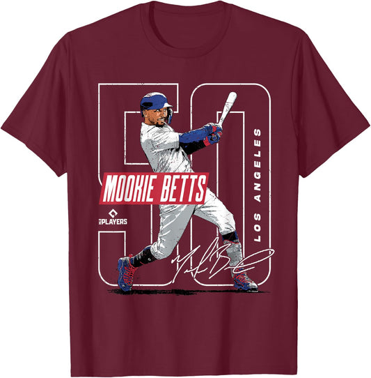 Mookie Betts | Los Angeles Baseball MLB Players | MLBMBE3004 T-Shirt - T-Shirt | Maroon