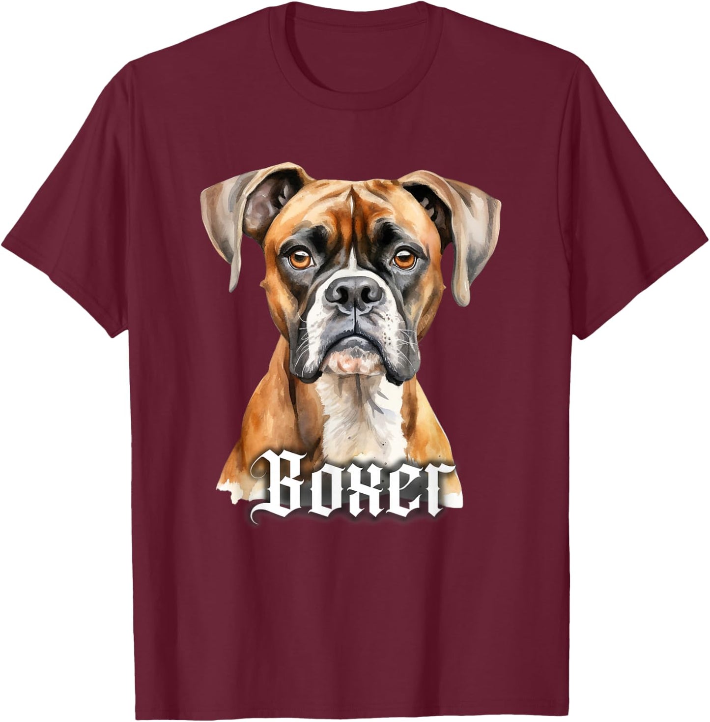 Boxer Dog T-Shirt - T-Shirt | Maroon