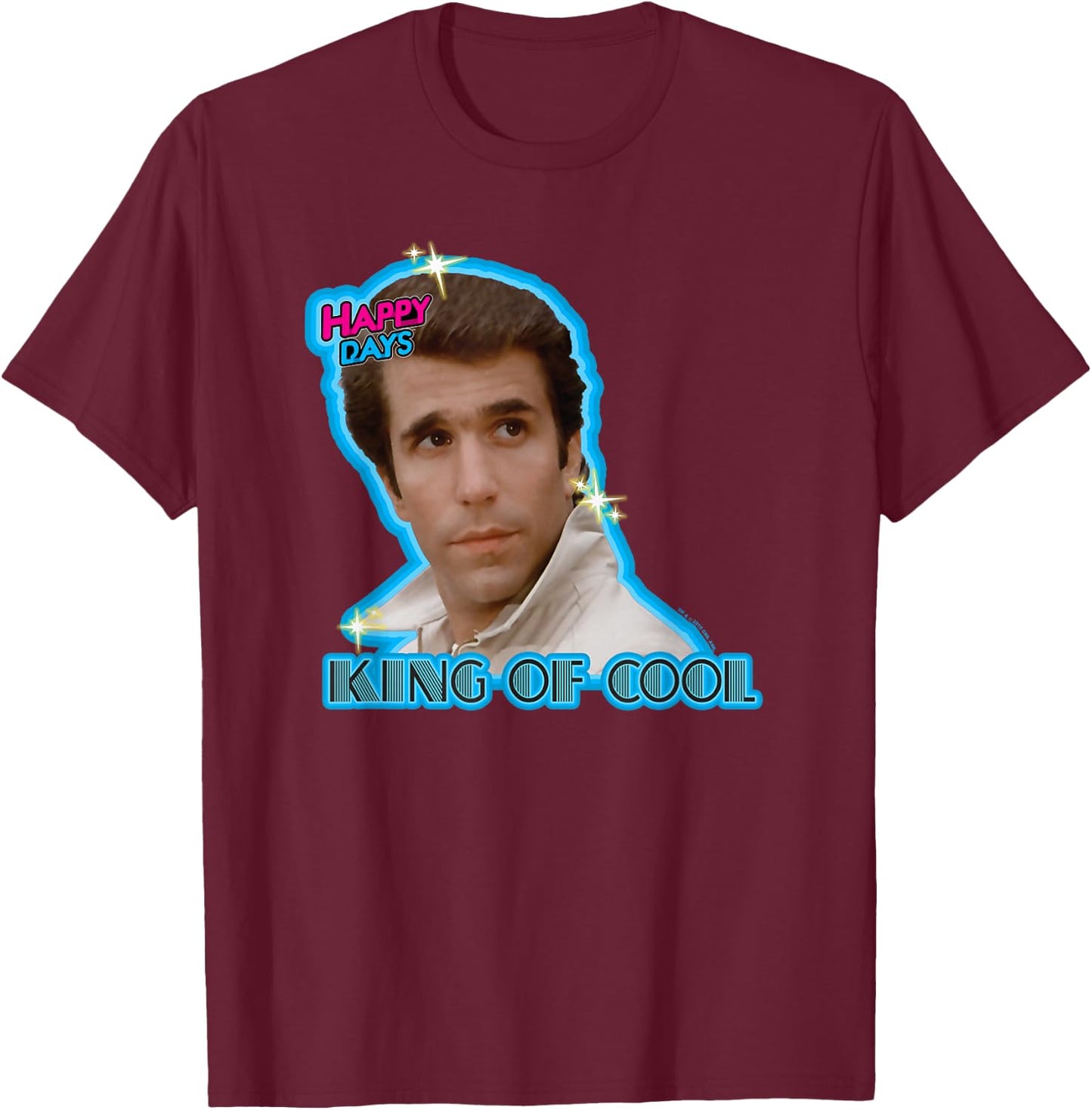 Happy Days - Fonzie King of Cool T-Shirt - T-Shirt | Maroon