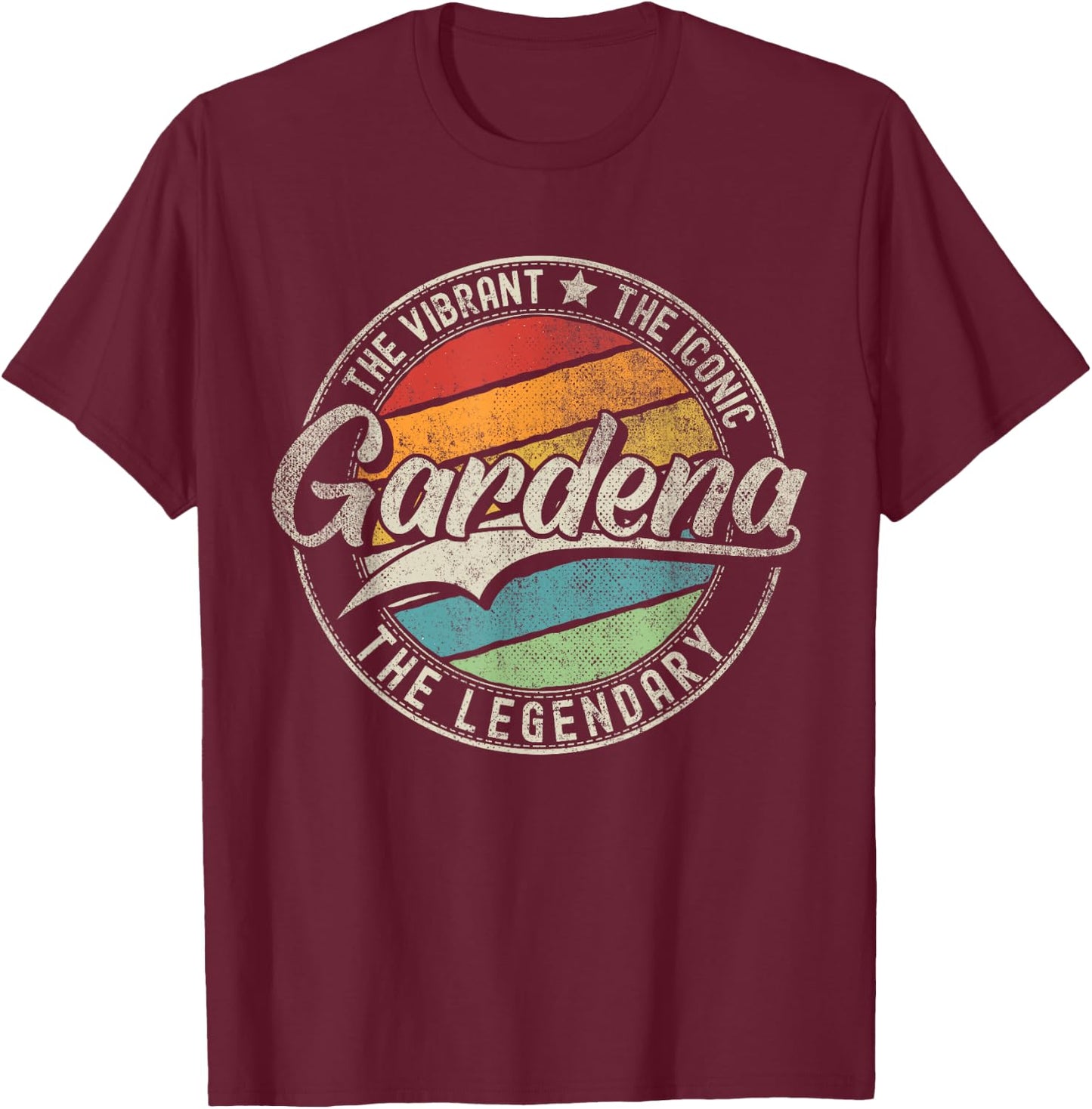 Gardena CA | California | Vintage Distressed T-Shirt - T-Shirt | Maroon