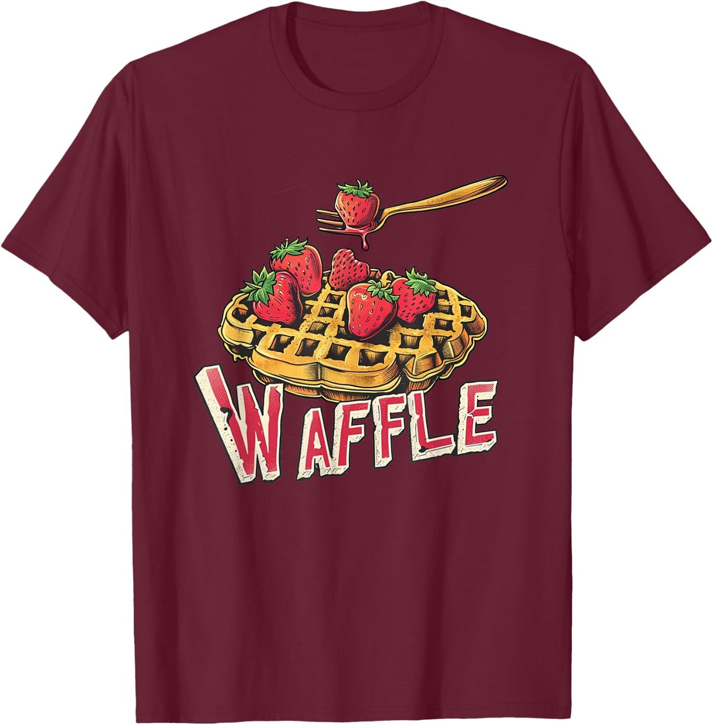 Strawberry Waffle Costume T-Shirt - T-Shirt | Maroon