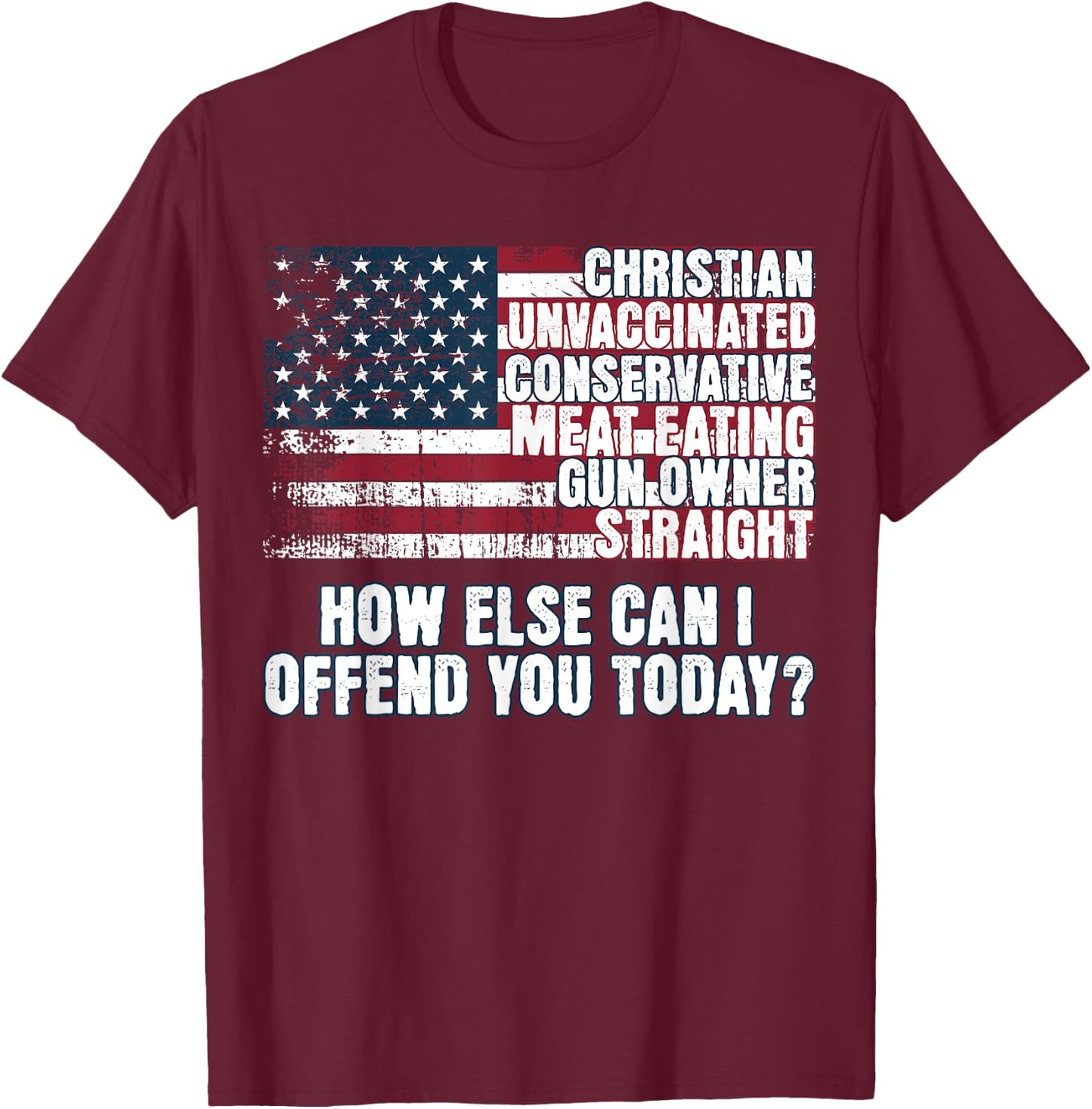 Christian Conservative... How Else Can I Offend You Today T-Shirt - T-Shirt | Maroon