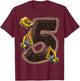 5th Birthday Excavator Construction Vehicles Party Gift Boys T-Shirt - T-Shirt | Maroon