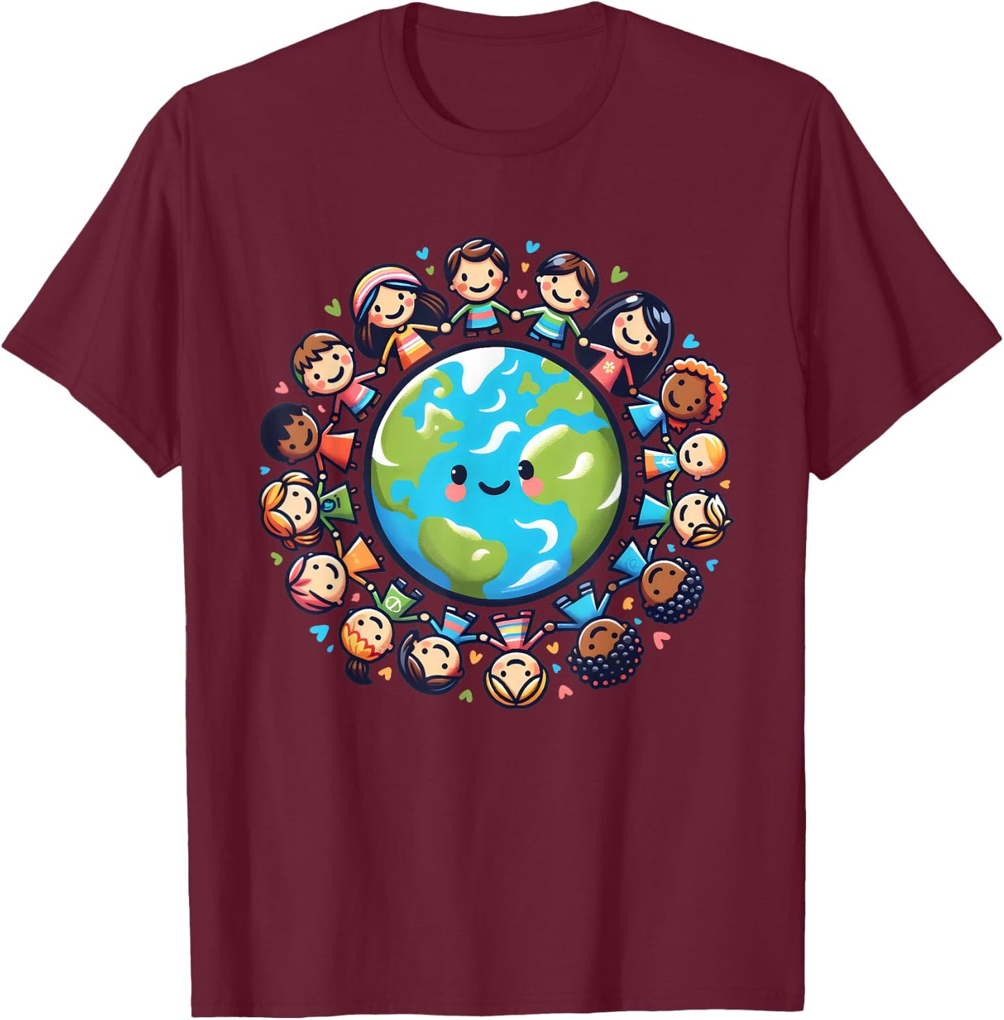 Happy Earth Day 2025 Cool Earth Day Children Kids Toddler T-Shirt - T-Shirt | Maroon