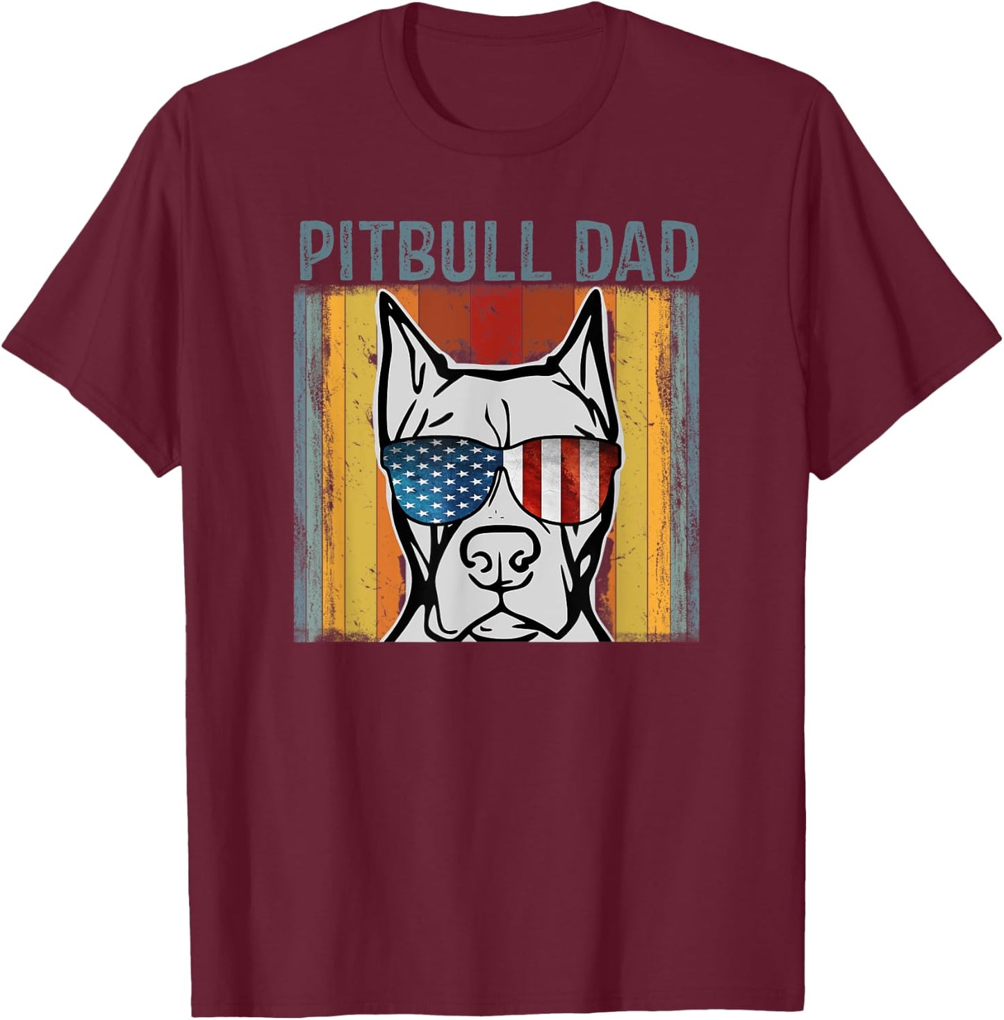 Pittie Dad for Retro Pitbull Dog Lovers Fathers Day Gift Women T-Shirt - T-Shirt | Maroon