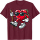 Cute Valentine's Day Hiking Heart Toddler Kids February 14th T-Shirt - T-Shirt | Maroon