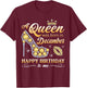 A Queen Was Born in December Women Girls December Birthday T-Shirt - T-Shirt | Maroon