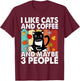 I Like Cats and Coffee and Maybe 3 People , Cats Lover Women T-Shirt - T-Shirt | Maroon