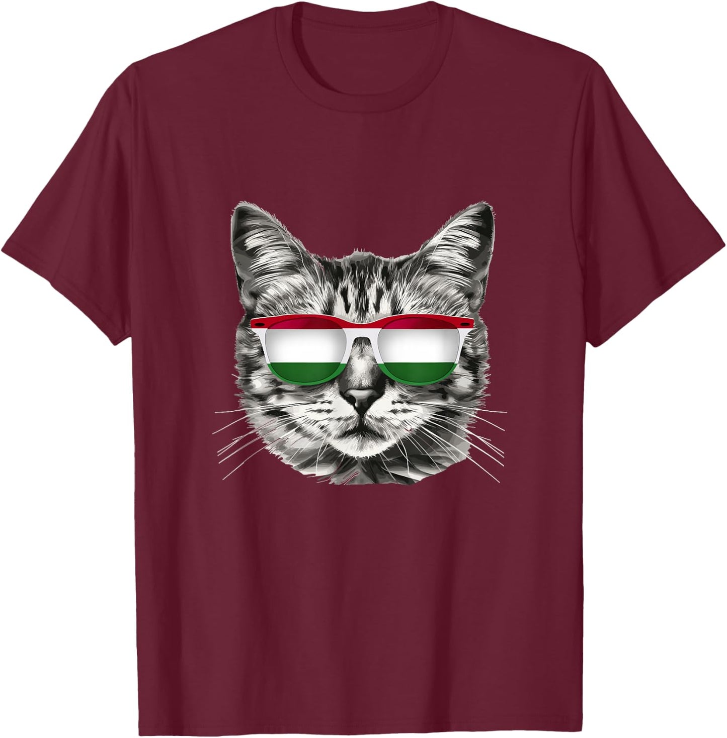 Hungarian Flag Cat Owner Souvenirs Products Kitten Hungary T-Shirt - T-Shirt | Maroon