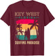 KEY-WEST FLORIDA SURFING PARADISE Vintage West Keys T-Shirt - T-Shirt | Maroon