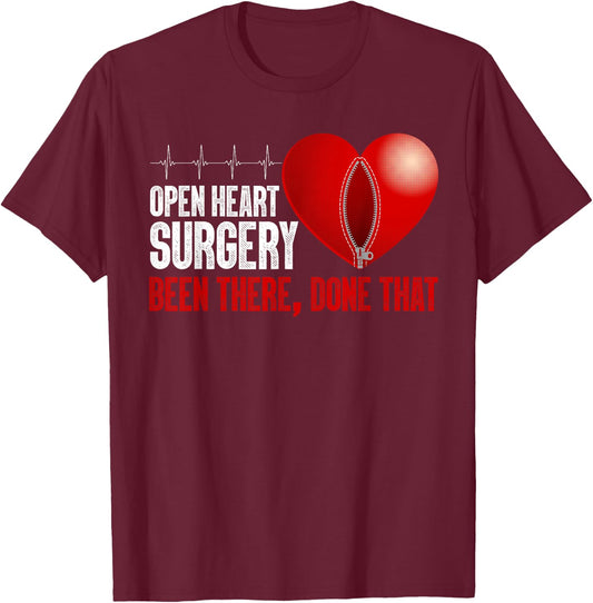 Cool Open Heart Surgery Art Men Women Open Heart Surgery T-Shirt - T-Shirt | Maroon