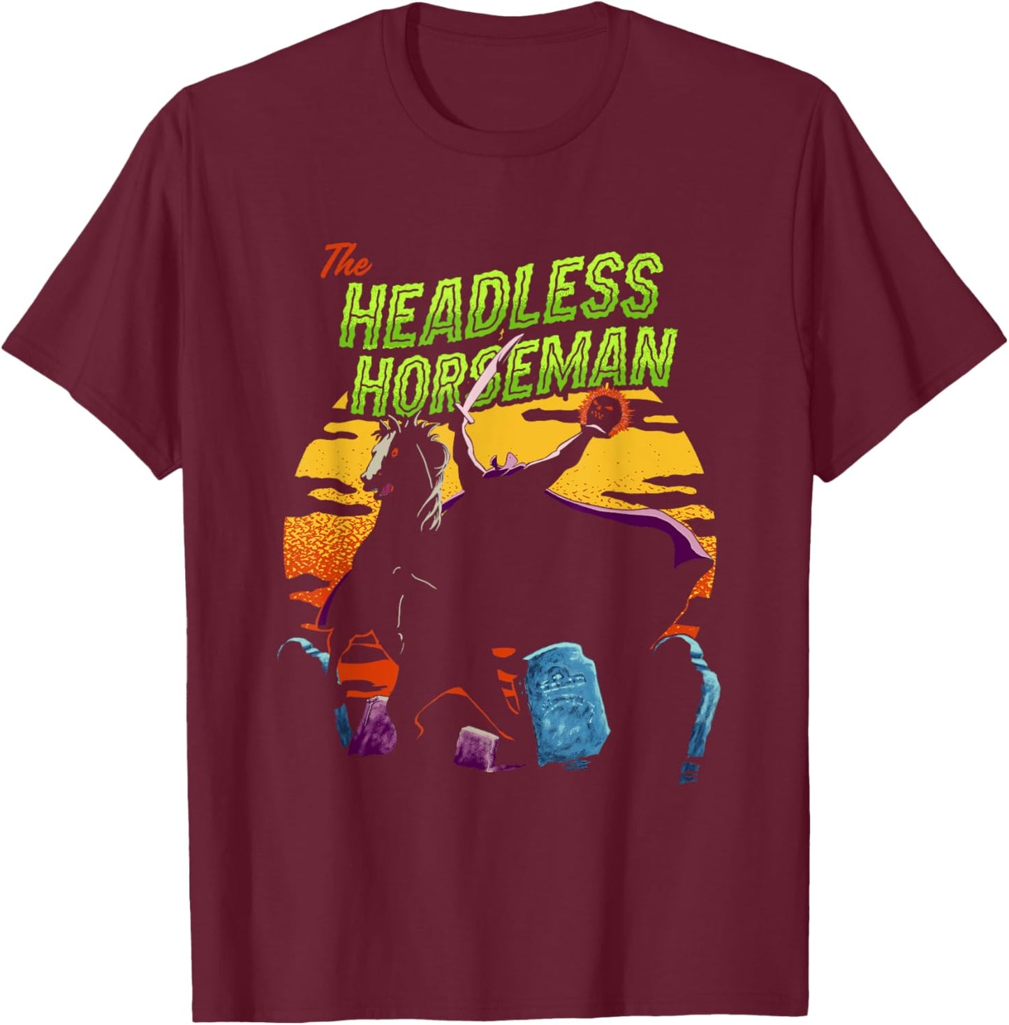 Disney The Adventures of Ichabod and Mr. Toad Halloween Logo T-Shirt - T-Shirt | Maroon