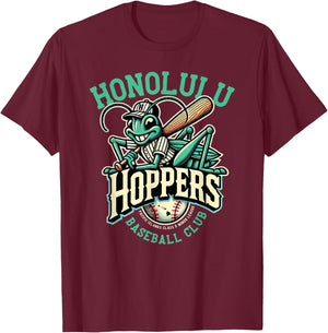 Honolulu Hoppers Retro Minor League Baseball Team T-Shirt - T-Shirt | Maroon