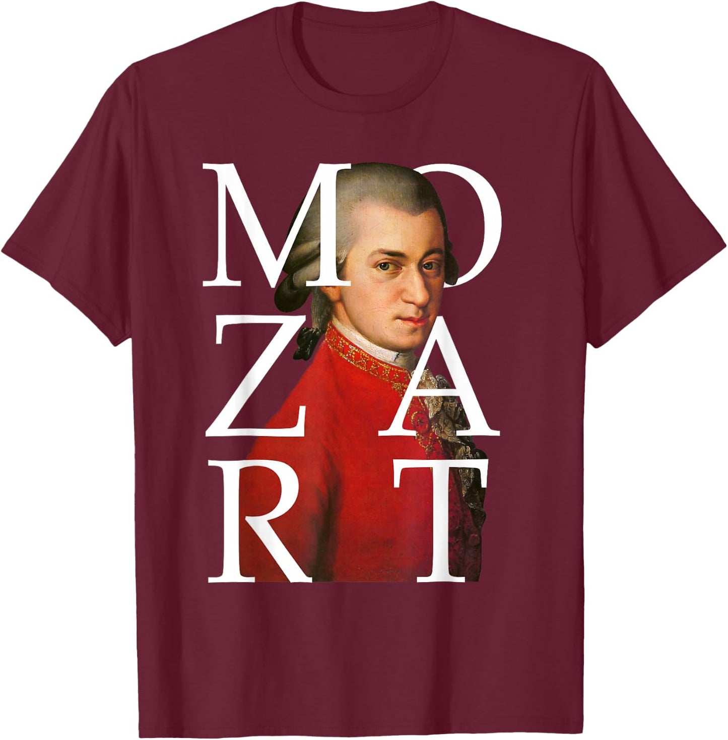 Composer of Classical Music Mozart T-Shirt - T-Shirt | Maroon